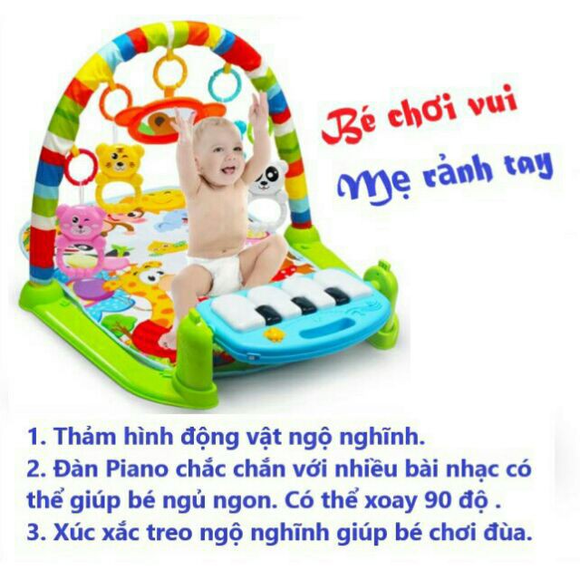 Thảm nhạc cho bé sơ sinh nằm chơi Piano cho bé vận động 4 giác quan thông minhAcutebaby