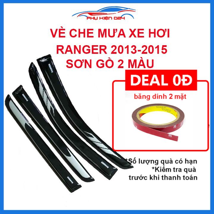 Vè mưa Ranger 2013-2014-2015 vè sơn gồ 2 màu che mưa bảo vệ xe