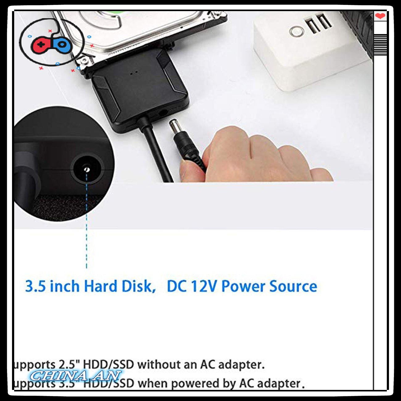 ⚡Hot sản phẩm/USB 3.0 to 2.5"/3.5" IDE SATA Hard Drive Adapter HDD Transfer Converter