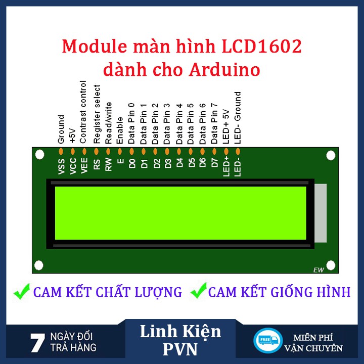 ✅ [CAM KẾT CHẤT LƯỢNG]  Module màn hình LCD1602 thích hợp mạch chuyển đổi - 2 màu