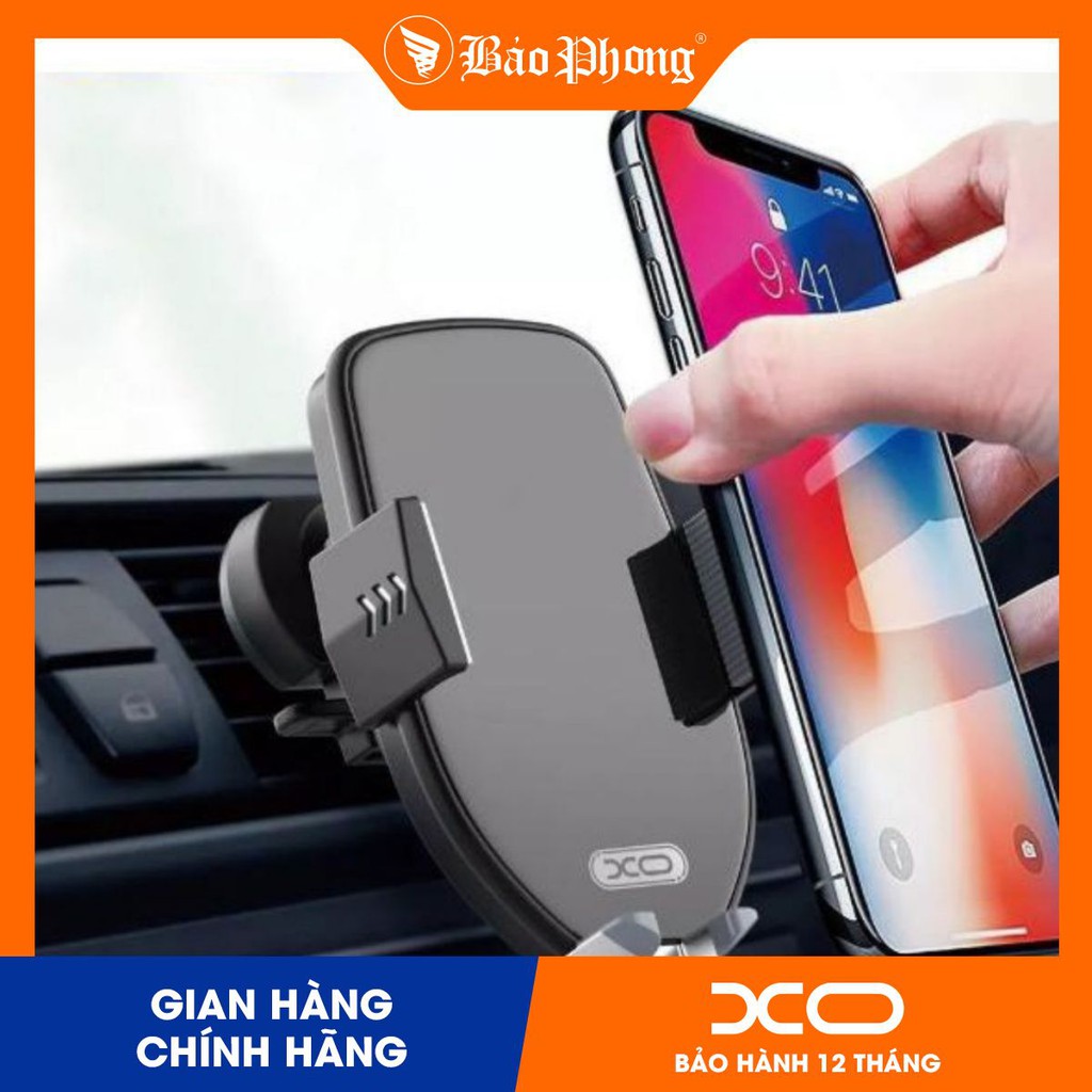 Kẹp điện thoại tự động trên xe hơi kiêm sạc không dây XO - WX011