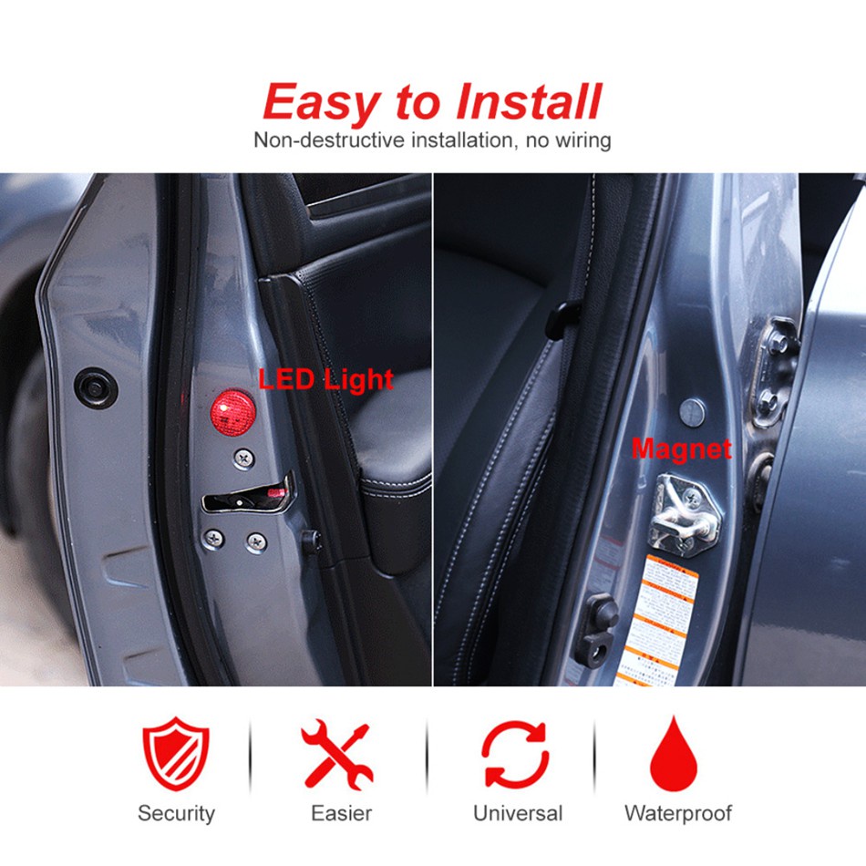 Set 2 đèn LED cảnh báo từ tính không dây LYMOYO gắn cửa xe hơi