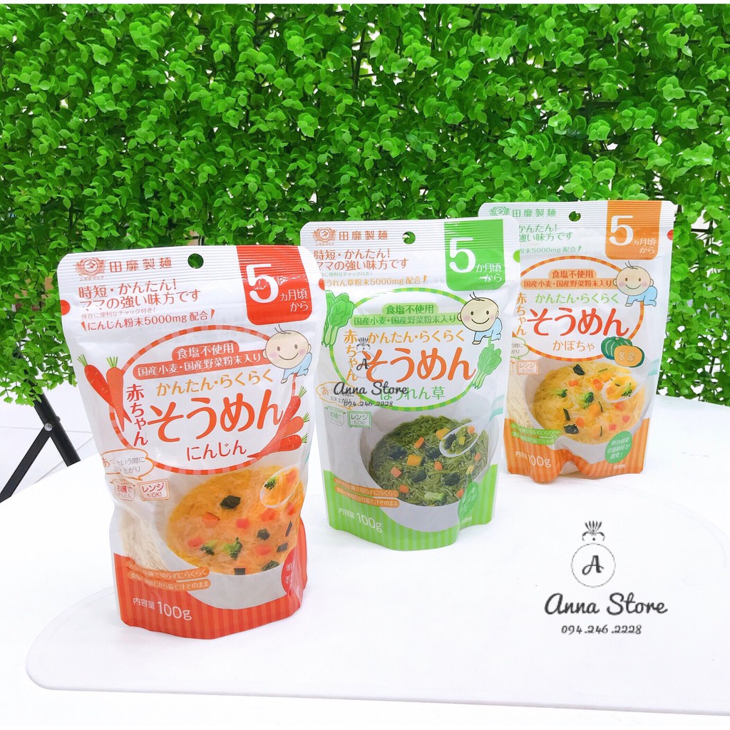 Mì Somen,Udon rau củ tách muôi Nhật Bản cho bé từ 5m,7m 100g.Date 3/2022