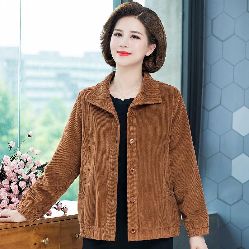 Áo Khoác Ngắn Dáng Rộng Bằng cotton Có Dây cotton Cho Phụ Nữ Trung Niên Và Lớn Tuổi