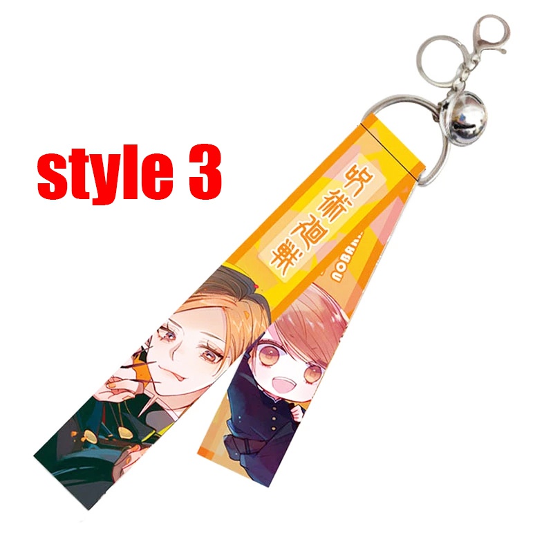 Móc khóa phối lục lạc nhỏ dây dài họa tiết Anime Jujutsu Kaisen Gojo Satoru Yuji Itadori Streamer