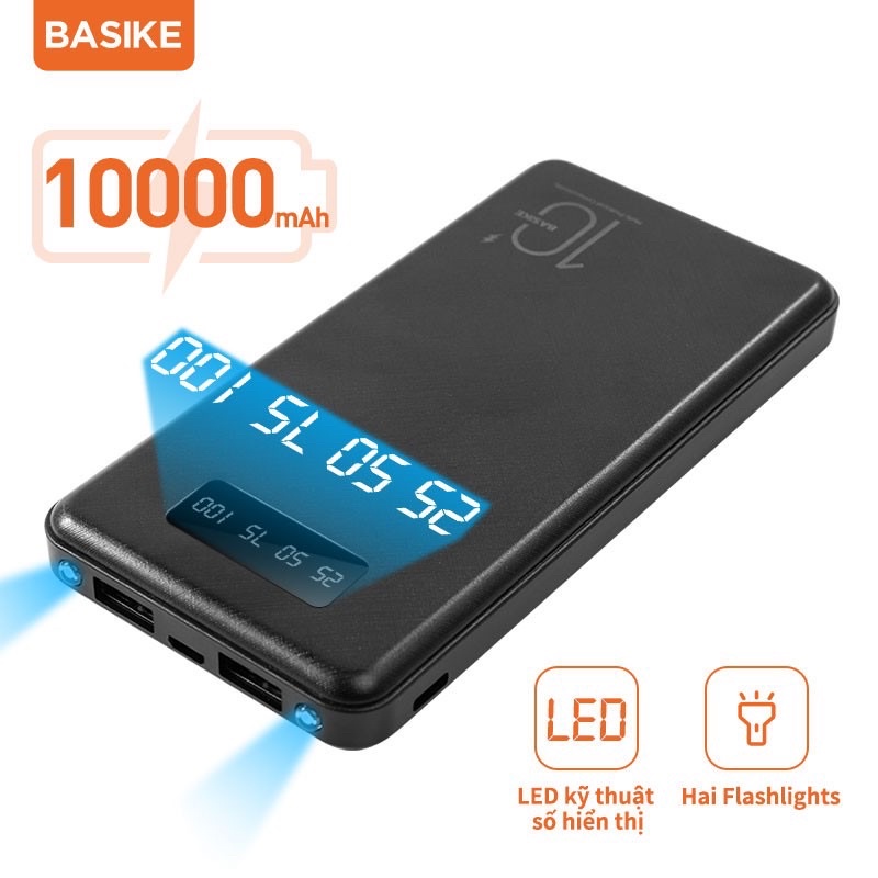 Sạc Dự Phòng Basike 10000mAh có màn hình led hiển thị BSK-PT69P