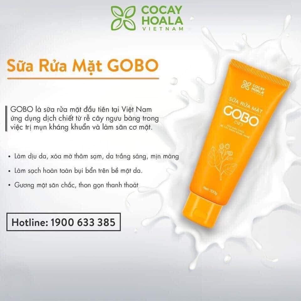 Sữa rửa mặt  Cocayhoala Gobo Sữa rửa mặt rễ cây ngưu bàng Gobo làm sạch sâu ngừa mụn mờ vết thâm Cỏ Cây Hoa Lá 100g