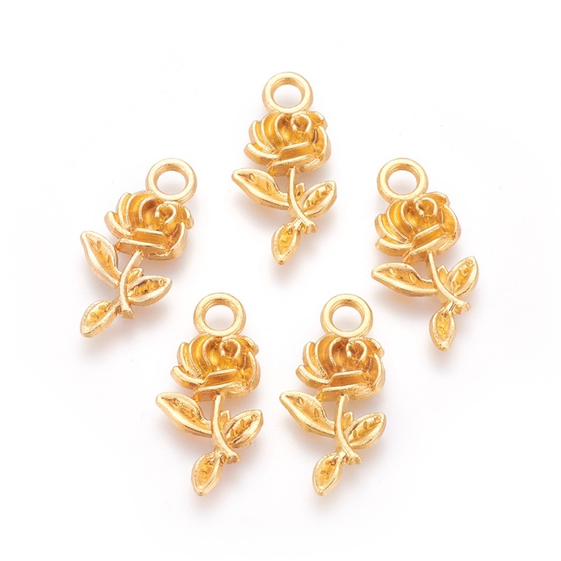 Set 20 Mặt Dây Chuyền Hình Hoa Hồng 21x10.5x2.5mm Lỗ 2.5mm