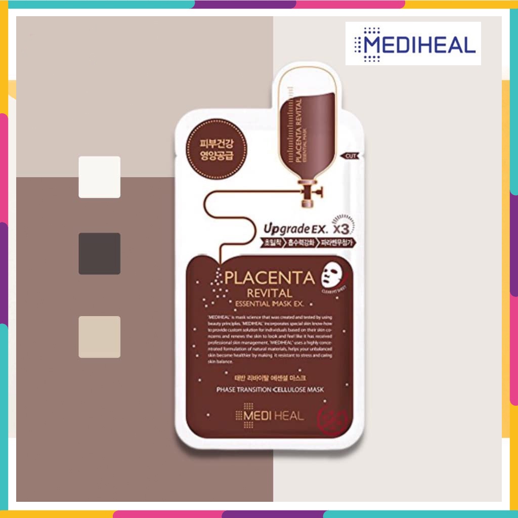 Mặt Nạ Nhau Thai Cừu Phục Hồi Da Mediheal Placenta Revital Essential Mask Ex 24ml