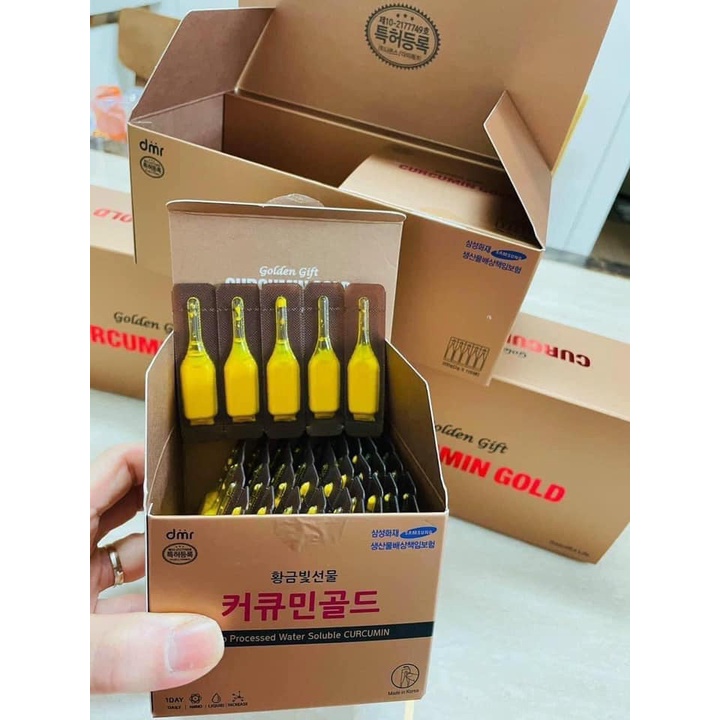 Tinh nghệ nano curcumin gold đẹp da, giữ dáng, chống lão hóa 100 tép Hàn Quốc - chính hãng