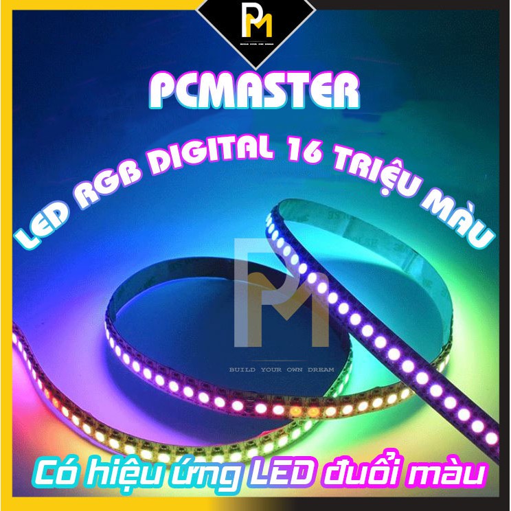 Cuộn dây led trang trí A RGB full màu nháy theo nhạc digital 5v, 366 hiệu ứng PCmaster