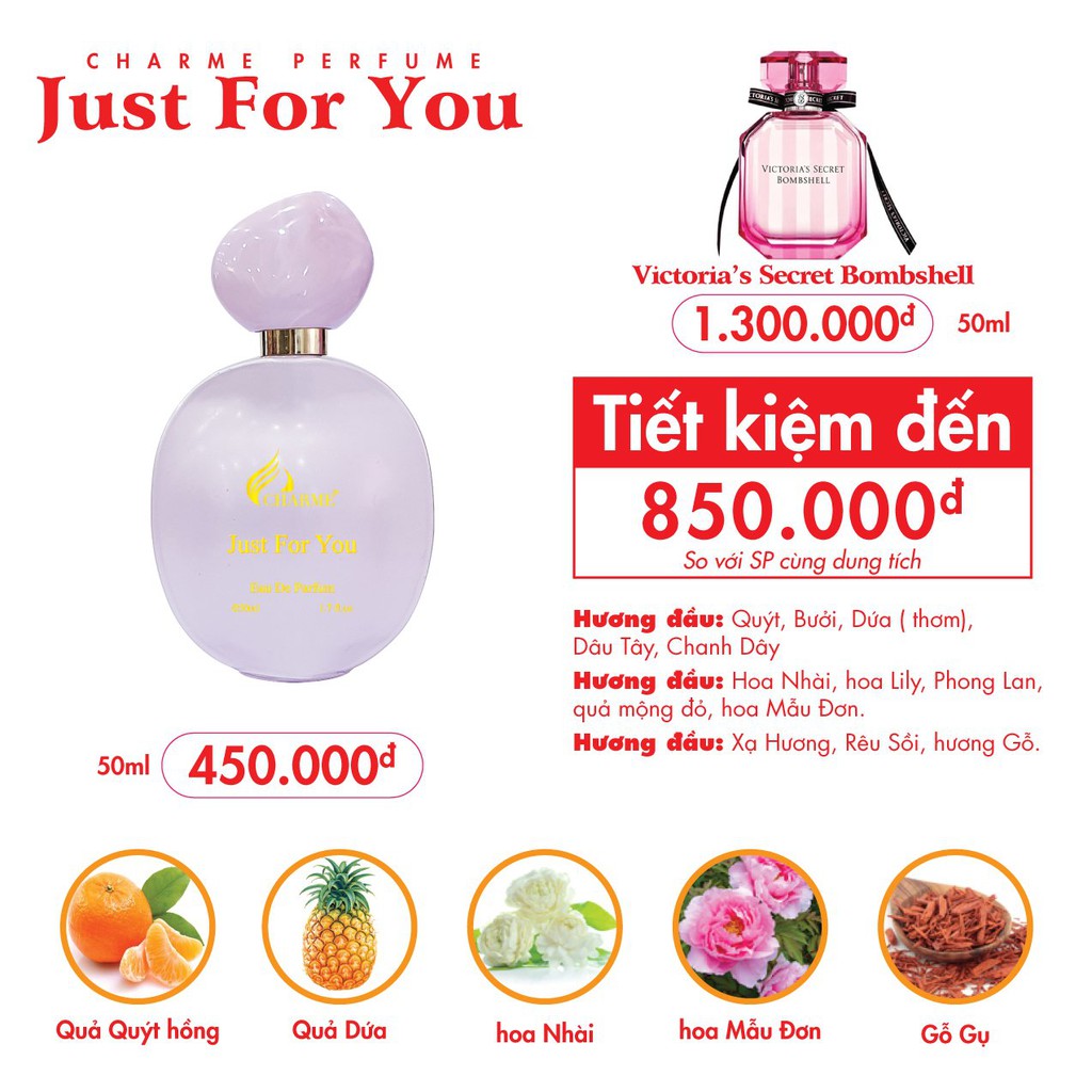 Nước hoa nữ Just For You ( 50ML) - MẪU MỚI 2021 - HƯƠNG THƠM NGỌT NGÀO ĐẦY QUYẾN RŨ