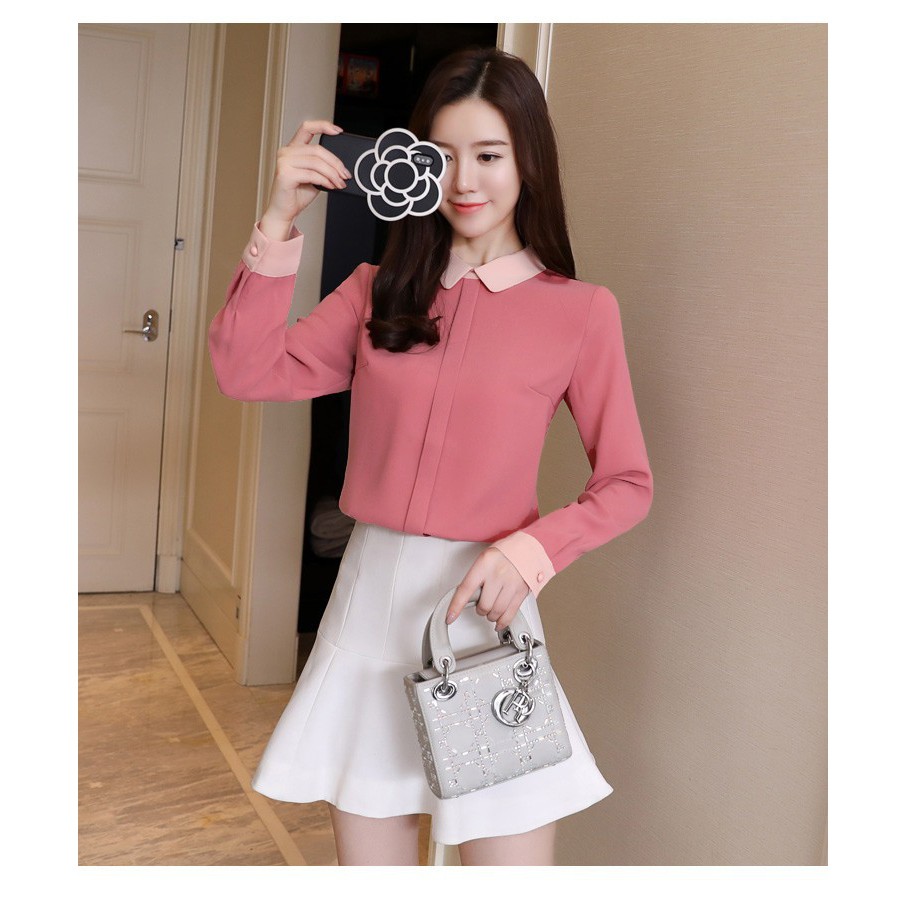 SIÊU DEAL GIẢM HOT ⚡WA3115 - hoàn 15k xu cho đơn 99K ⚡WA3125Áo sơ mi phối màu Nana Kèm Ảnh Thật