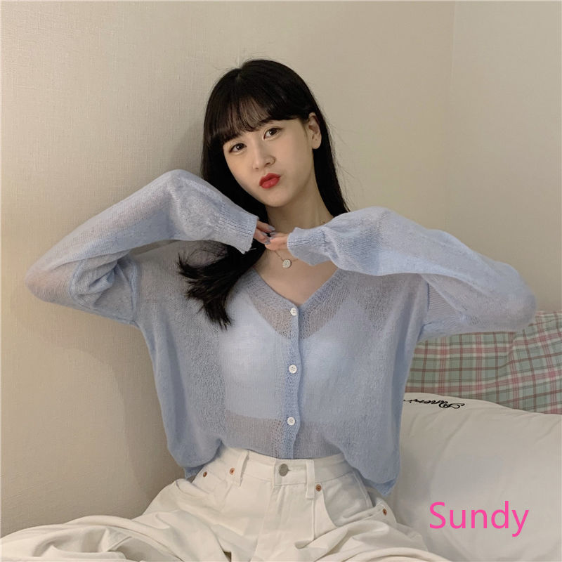 Áo Khoác Cardigan Mỏng Cổ Chữ V Chống Nắng Cho Nữ | BigBuy360 - bigbuy360.vn