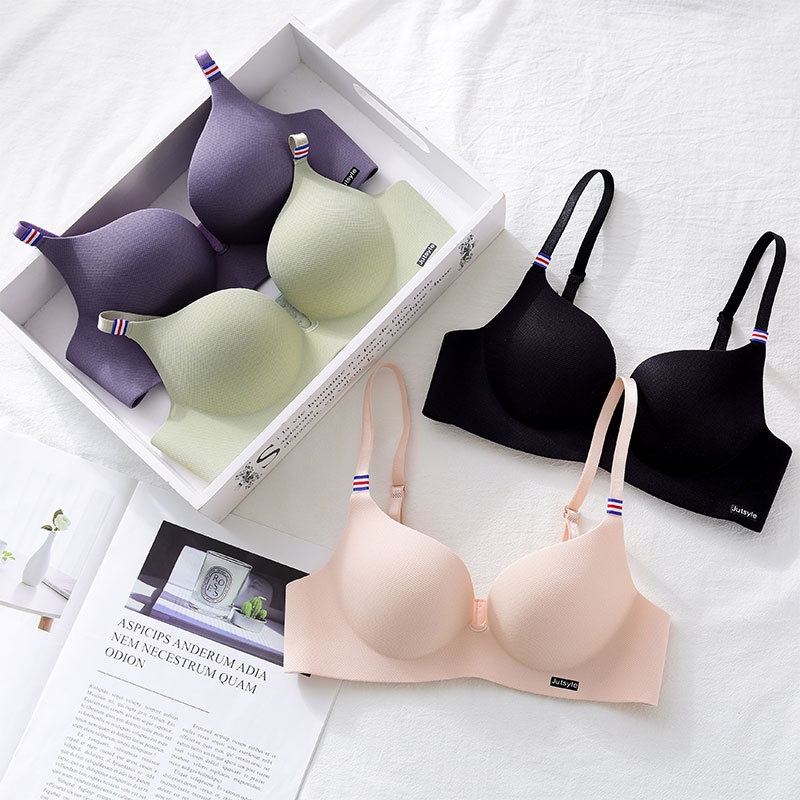 Sutiã Push Up Sem Costura Estilo Britânico Seda Fria YR
