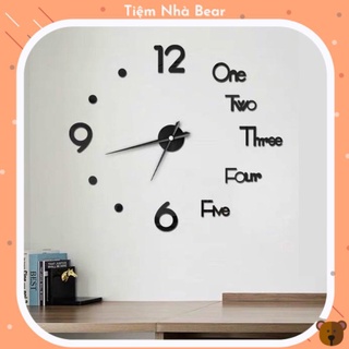 Đồng hồ dán tường số nổi trang trí phòng khách phòng ngủ