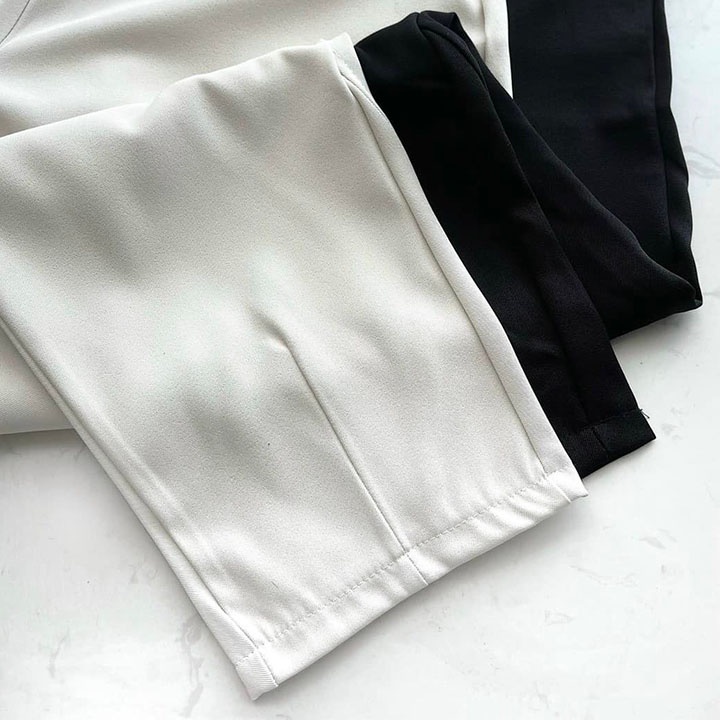 Quần baggy nữ lưng cao vải mềm mịn không nhăn có túi trước chuẩn form M114