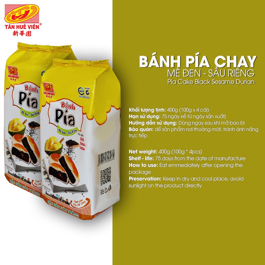 Bánh Pía Chay Mè đen Tân Huê Viên