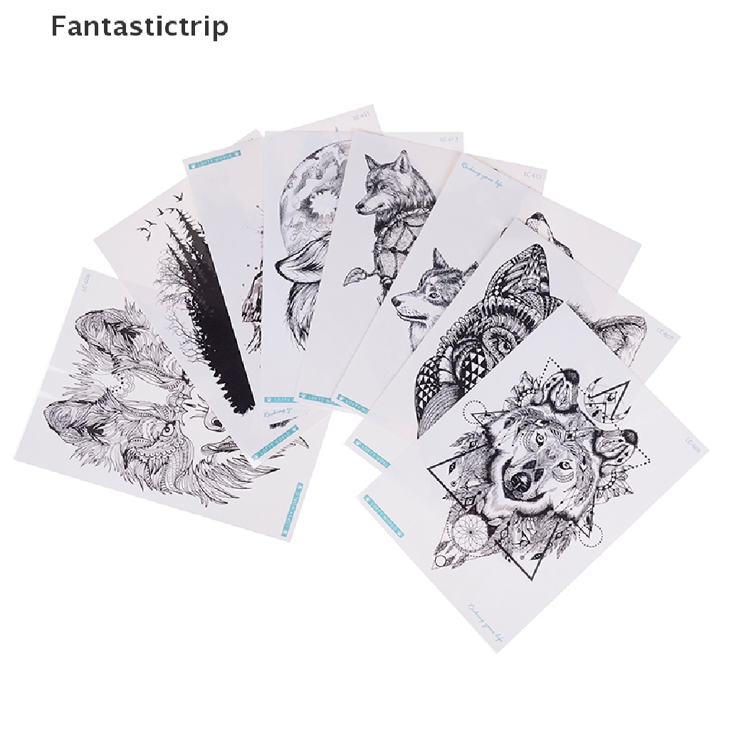 Hình Xăm Dán Trang Trí Cơ Thể Chống Thấm Nước Hình Sói Cá Tính