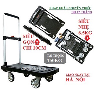 [SIÊU GỌN- DÒNG NHẬP NGUYÊN CHIẾC] Xe Đẩy Hàng, Xe Đẩy Hàng 4 Bánh Gấp Gọn - Bỏ Cốp ÔTô cho không gian nhỏ hẹp