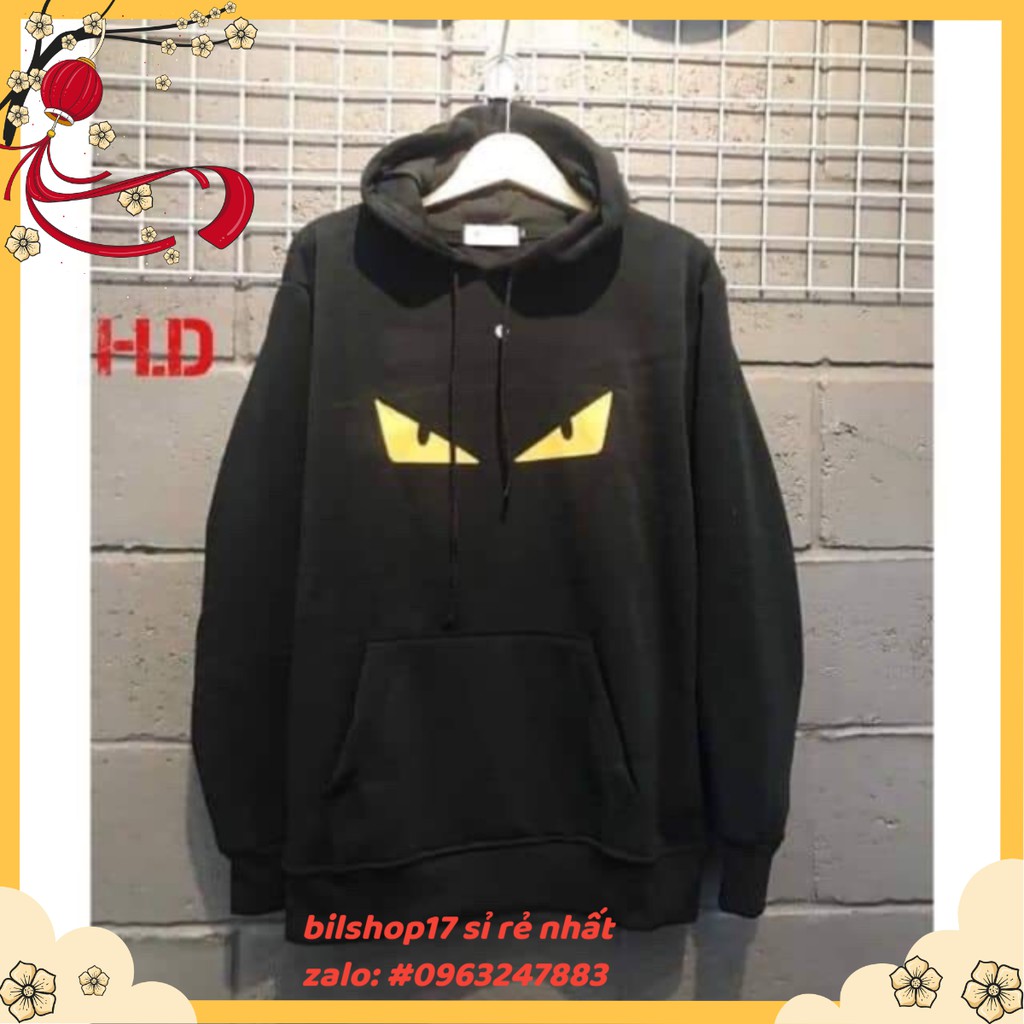 Áo khoác hoodie nam nữ, áo hoddie form rộng chất nỉ inlogo mắt vàng, Nam 65kg, nữ 50kg đổ lại