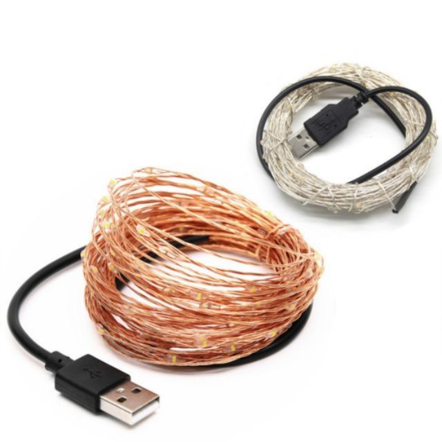 Đèn Led đom đóm USB 10m 100 hạt dã ngoại cắm trại
