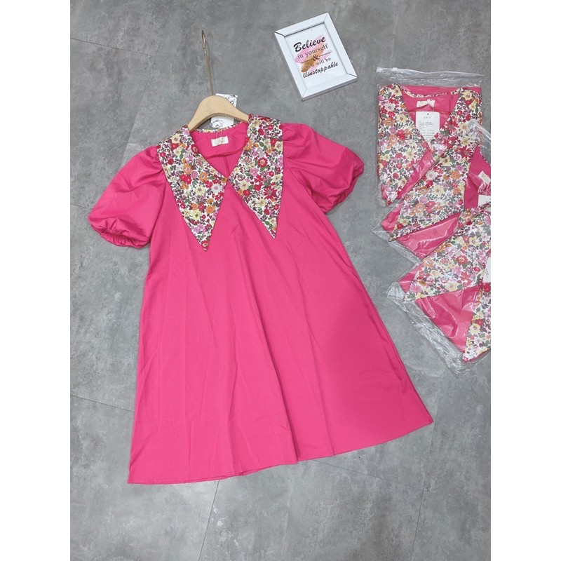 [Hàng Chuẩn] Váy Nữ Xinh Cổ Hoa Tay Phồng , Đầm Nữ Hồng Dáng Babydoll Siêu Xinh Có Ảnh Thật Kèm Video | BigBuy360 - bigbuy360.vn