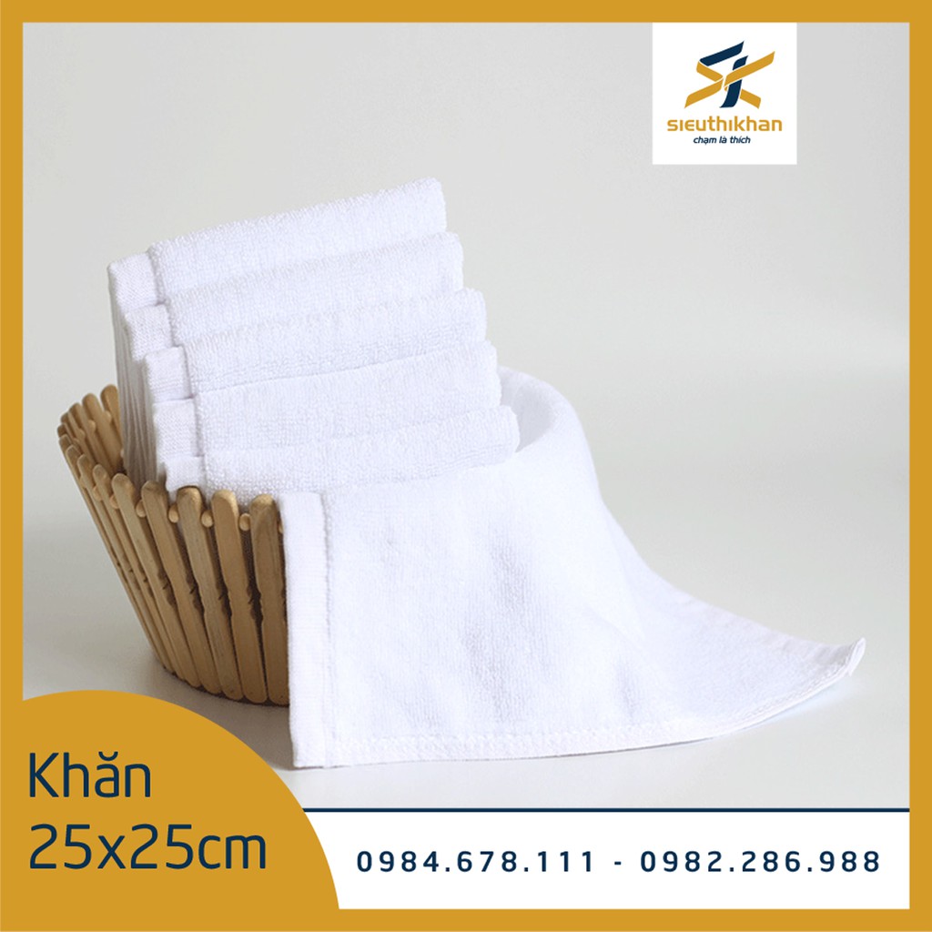 Khăn welcome khách sạn NamyA kích thước 25*25cm chất liệu 100% cotton dùng cho khách sạn 3-5 sao | SIÊU THỊ KHĂN