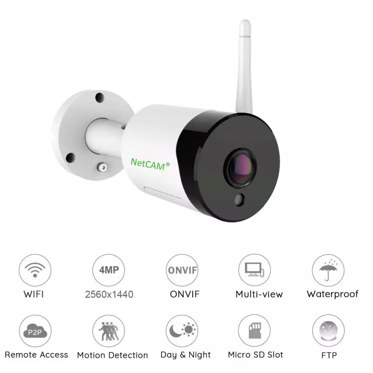 Camera IP Wifi Ngoài Trời NetCAM PT4.0 (4MP) Quay Toàn Cảnh 180º - Hãng Phân Phối Chính Thức