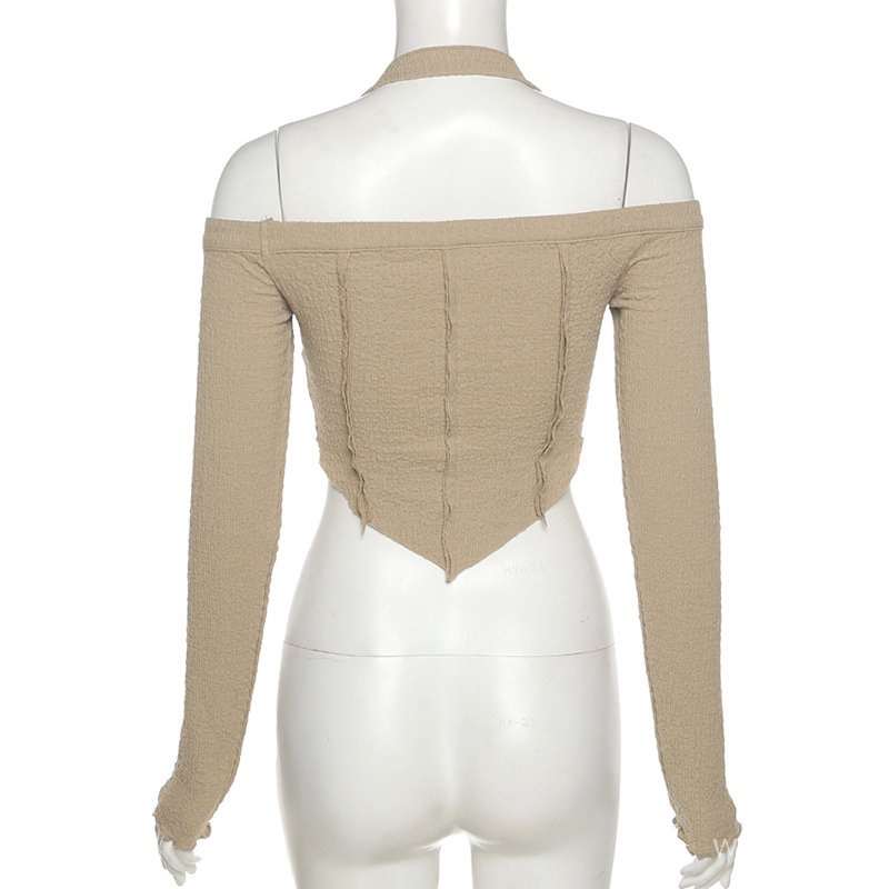 Áo kiểu tay dài trễ vai thiết kế quyến rũ cho nữ