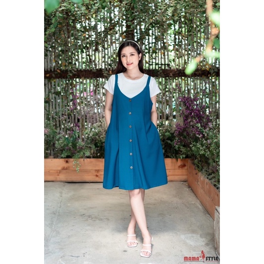 Mama Style, Váy bầu Yếm bầu Suông 2 dây chữ A thời trang năng động