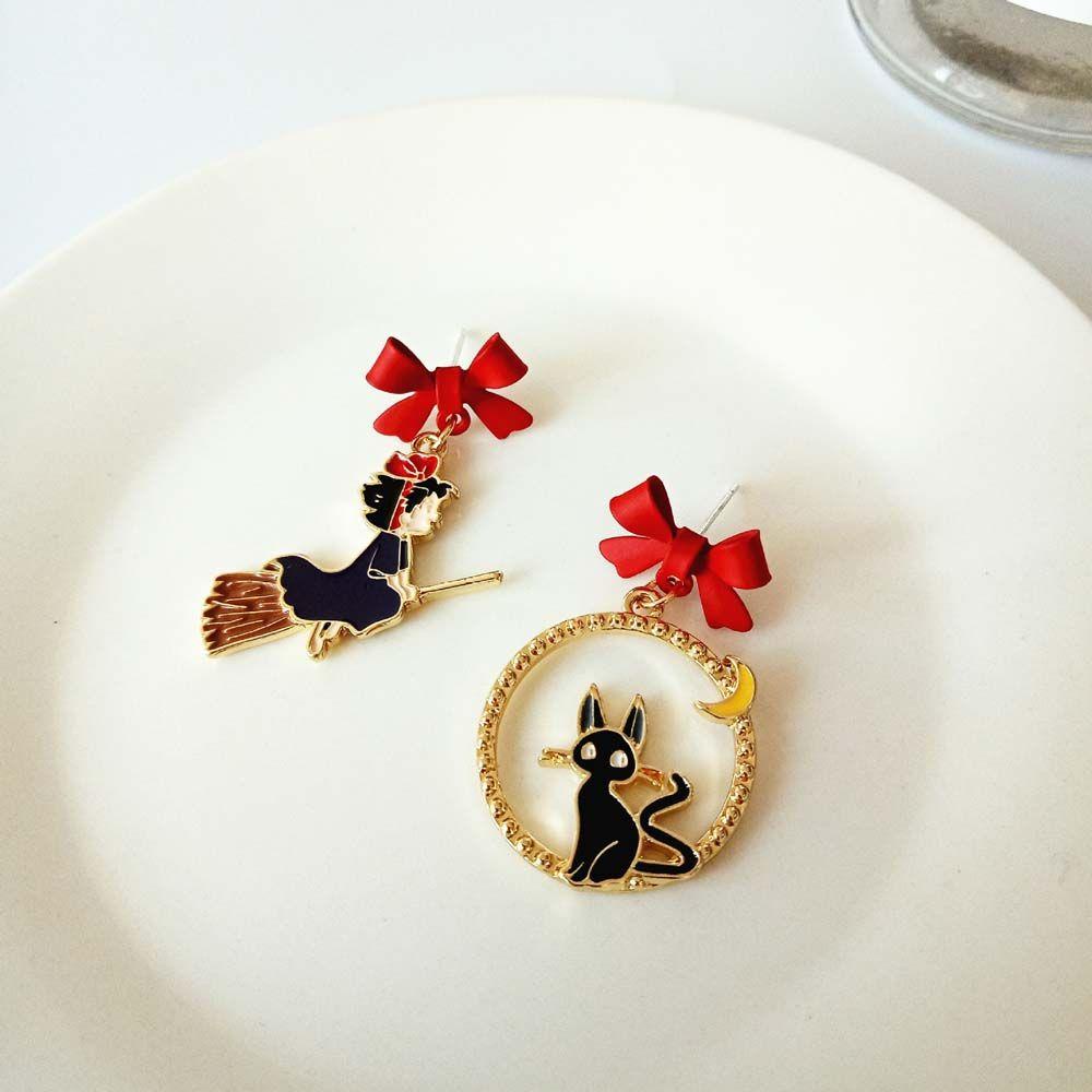 Khuyên Tai Dạng Kẹp Đính Nơ Họa Tiết Hình Học Dễ Thương Phong Cách Hàn Quốc