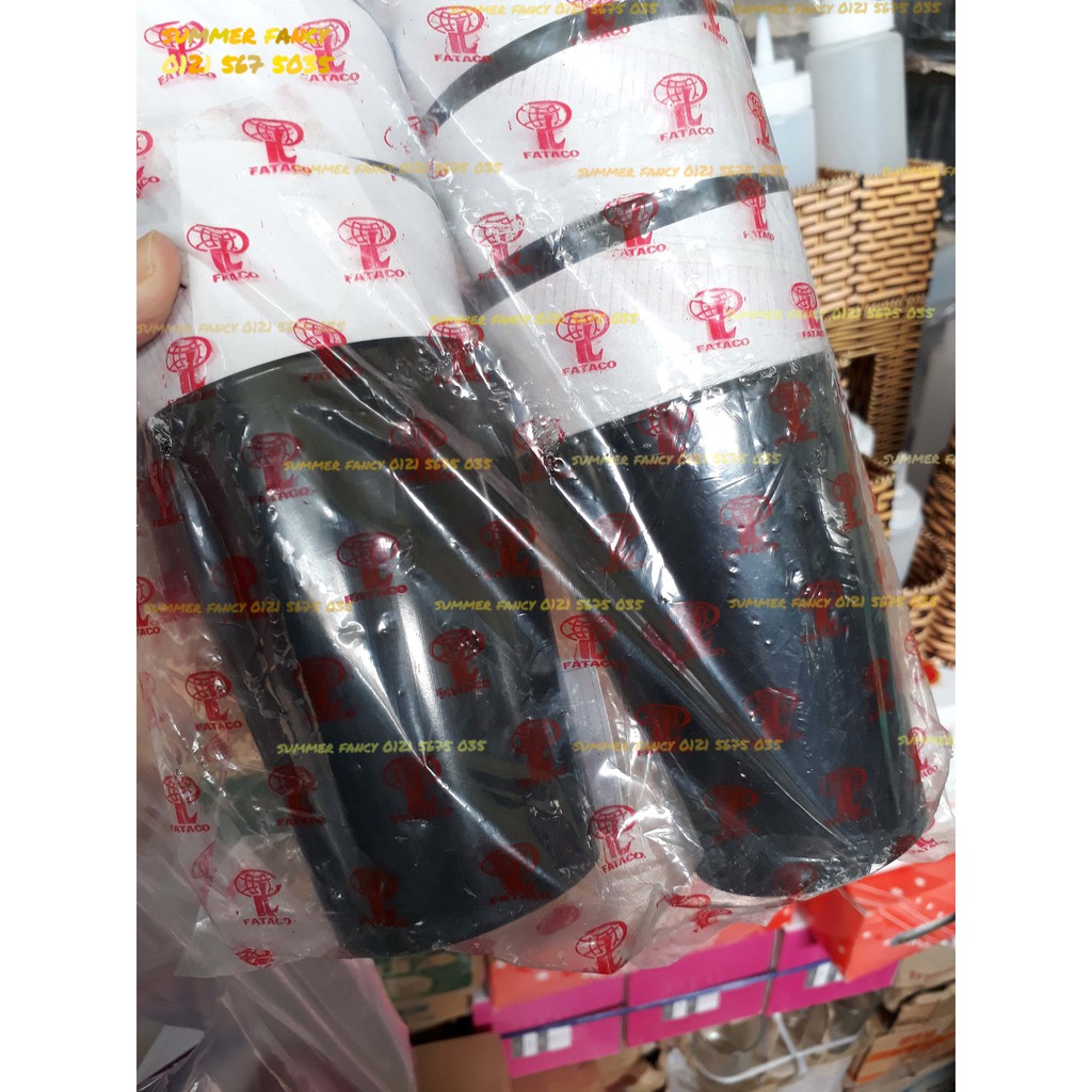 Ly nhựa uống nước ca melamine phíp cốc uống trà đen nhám đen bóng
