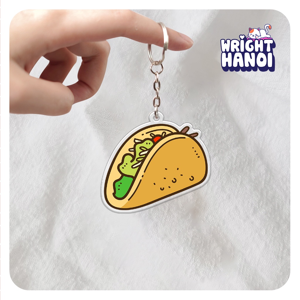 Móc khóa bánh taco hoạt hình đáng yêu cho bạn bè, người yêu