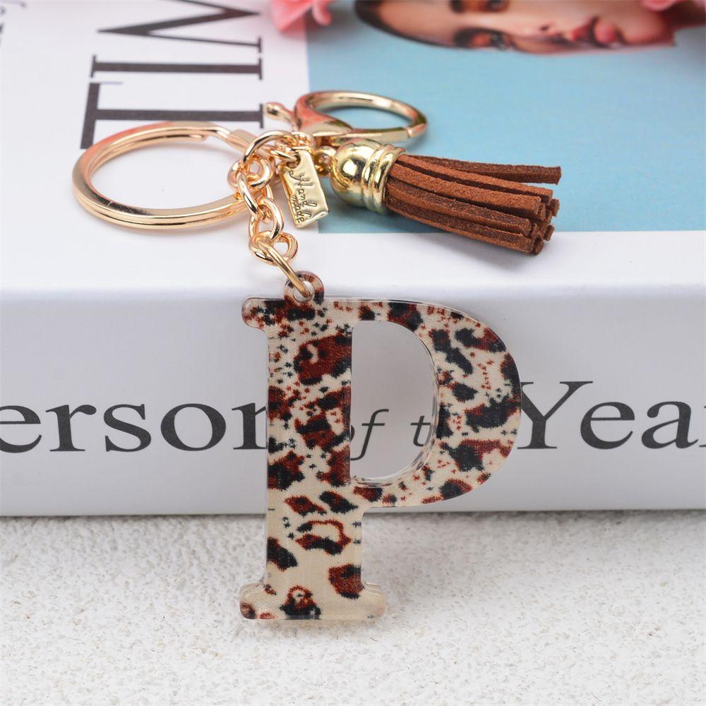 MUVAKO Móc Khóa Resin Họa Tiết Da Báo / Chữ Làm Quà Tặng Cho Cặp Đôi