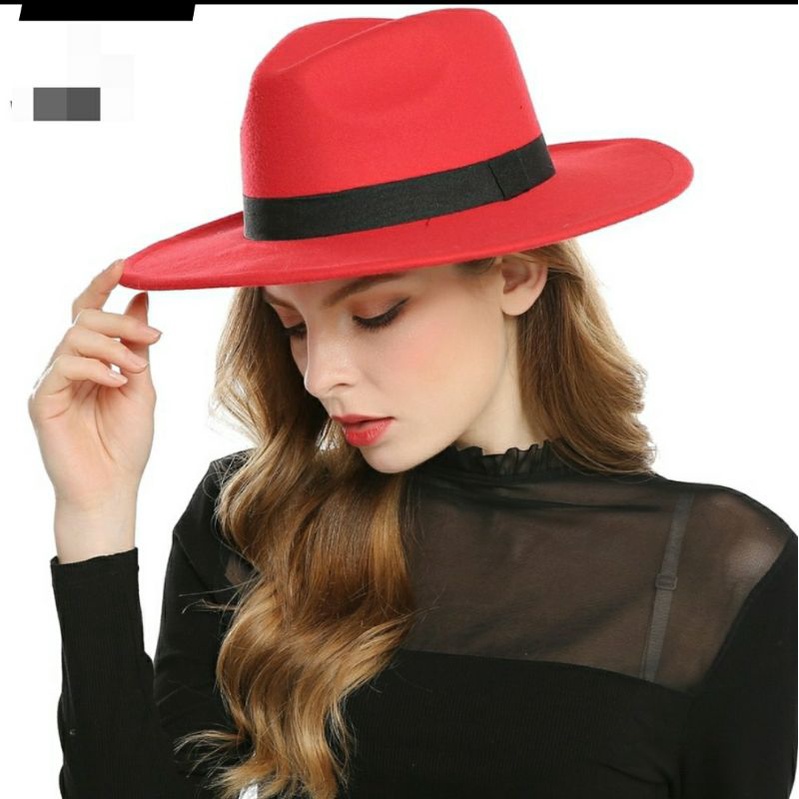 Nón cao bồi mũ phớt nỉ đai đen fedora Lh0917399527