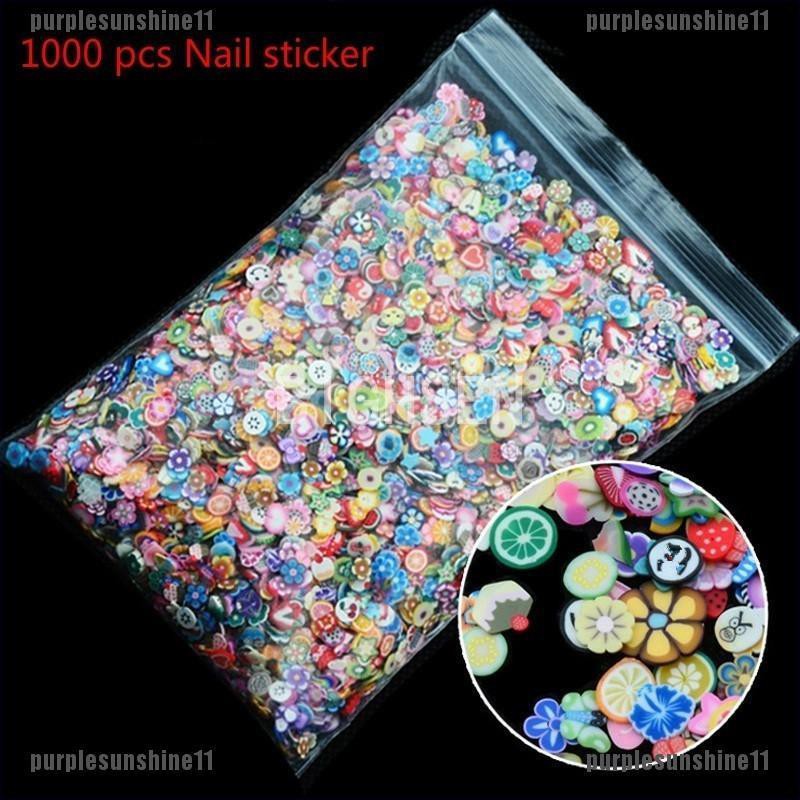 Set 1000 Hạt Đất Sét 3D Hình Động Vật Trái Cây Trang Trí Móng Tay Nghệ Thuật DIY