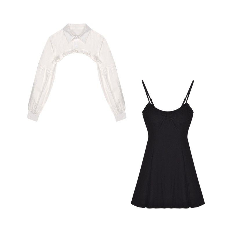 [ORDER] Váy thun hai dây mix sơ mi lửng cực sexy - Có ảnh | BigBuy360 - bigbuy360.vn