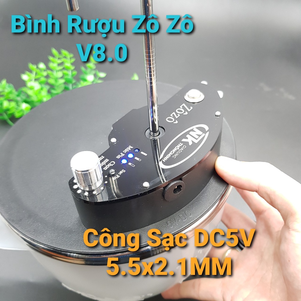 [Bản V8.0] Bình Rót Rượu Tự Động Zô Zô Vui Vẻ Giao Diện Mới Sang Trọng Hiện Đại