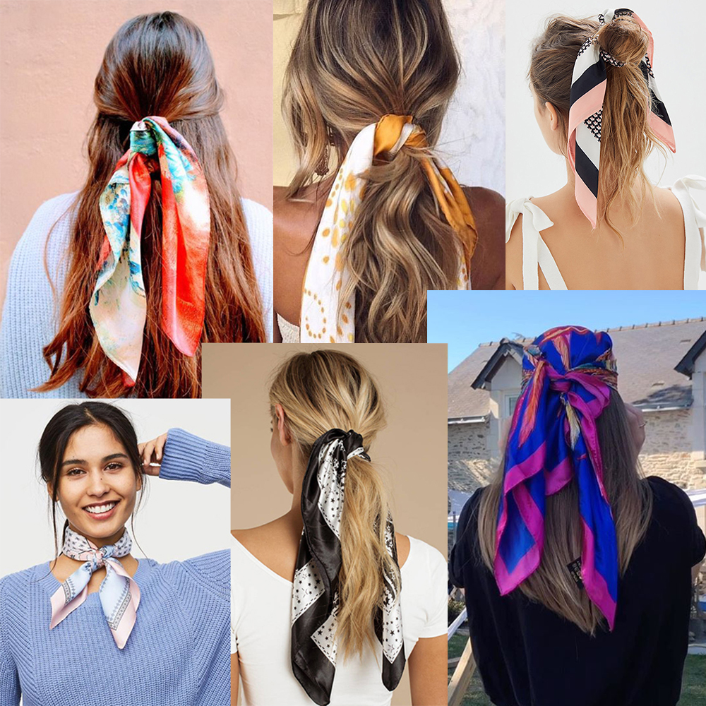 Khăn quàng cổ buộc tóc phong cách Bohemia họa tiết hoa hợp thời trang cho nữ