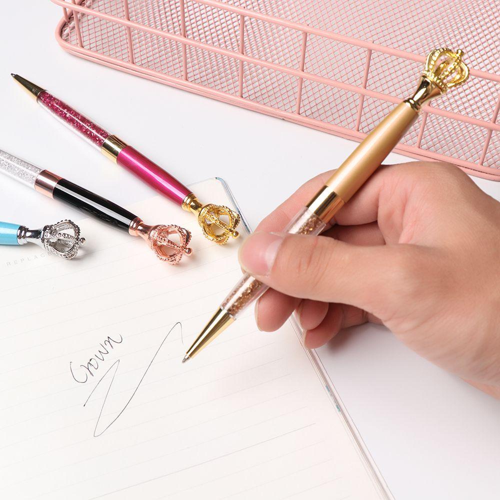 1 Bút Bi Kim Loại Hình Vương Miện Thời Trang