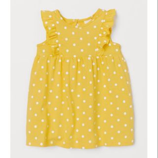 Váy cotton cánh tiên chấm bi vàng H&M authentic 💯