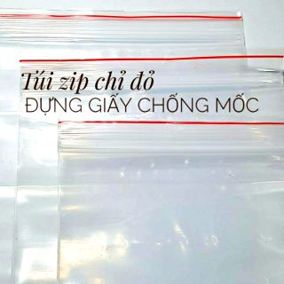 🐰 Túi zip chỉ đỏ đựng giấy chống mốc 🐰
