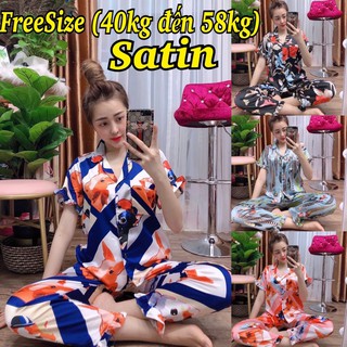 Đồ bộ pijama satin bèo - tay ngắn quần dài