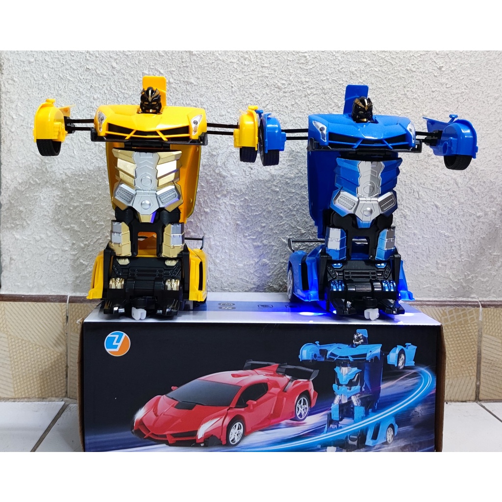 Đồ chơi bé trai 4 5 6 tuổi Xe ô tô cảnh sát điều khiển từ xa rc biến hình thành Robot siêu nhân giá rẻ