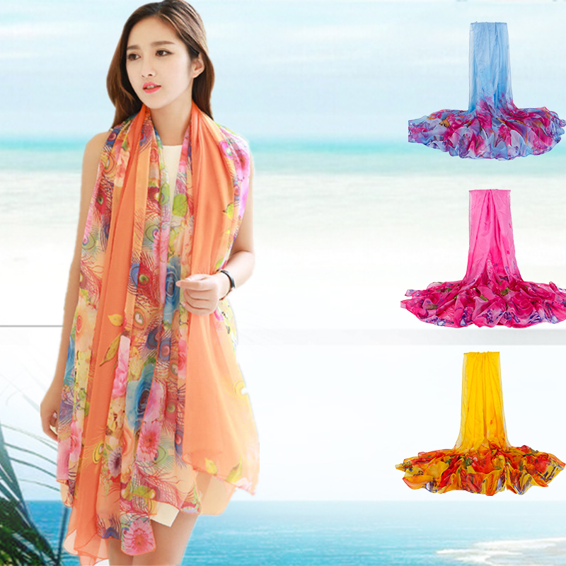Khăn Choàng Chiffon Đi Biển Thời Trang Thu Đông Cho Nữ
