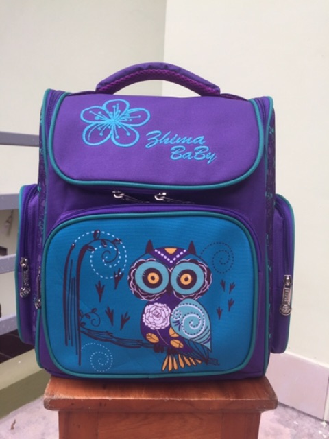 Cặp cho bé tiểu học SM baby - Mẫu cú tím HÌNH CHỤP THẬT