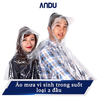 Áo mưa trong suốt 2 đầu Áo mưa cánh dơi bằng nhựa vi sinh siêu dai loại 2 đầu
