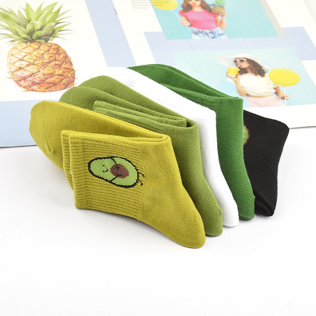 Vớ Thể Thao In Hình Trái Bơ Màu Xanh Lá Dạ Quang Kiểu Hàn Quốc Cho Nam Và Nữ | BigBuy360 - bigbuy360.vn