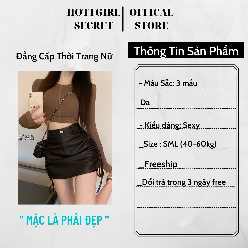 Chân váy da rút dây cao cấp Đẹp-Độc-Lạ-Sang,dây điều chỉnh dài ngắn tuỳ ý, mẫu mới 2021 độc quyền Hottgirl Secret | BigBuy360 - bigbuy360.vn